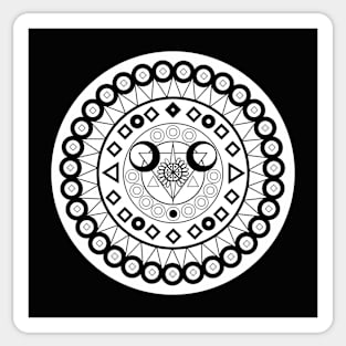 Black and White Mandala Art Sticker